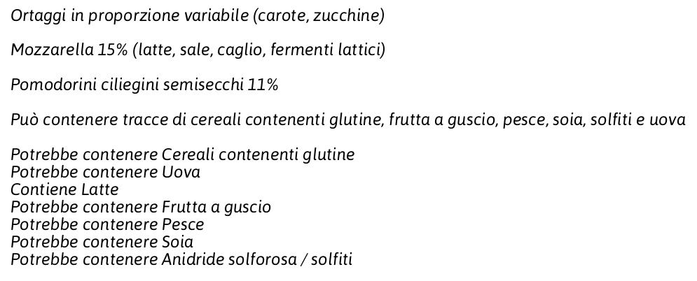 Dimmidisì ...alla Spaghettata di Verdura Spaghetti di Zucchine e Carote Mozzarelline Pomodorini