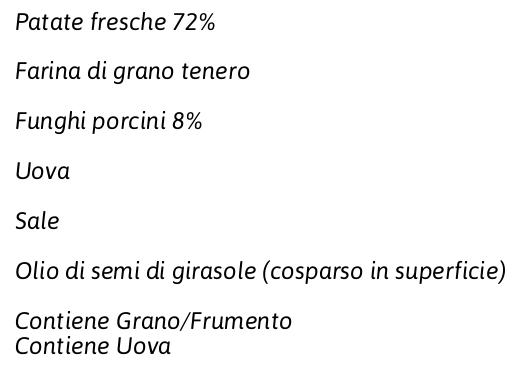 Patamore Le Specialità Gnocchi Freschi ai Funghi Porcini