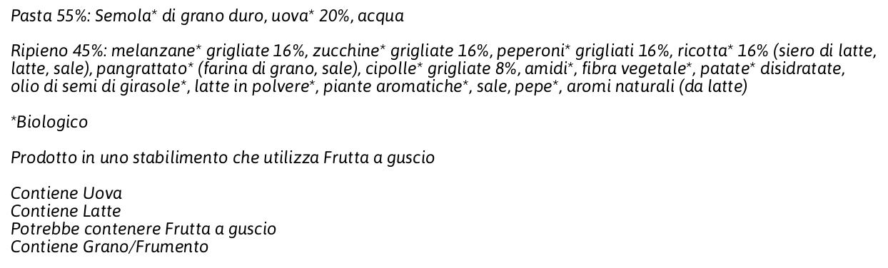 Fini I Granripieni Bio i Ravioli Verdure Grigliate