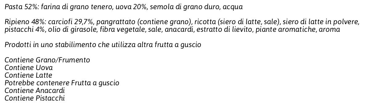 Fini Le Selezioni Tortelloni Carciofi e Pistacchi