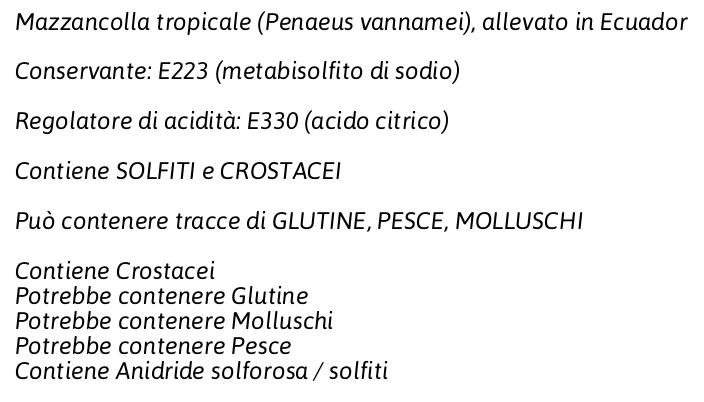 Code di Mazzancolle Tropicali Sgusciate Precotte 0,200 Kg