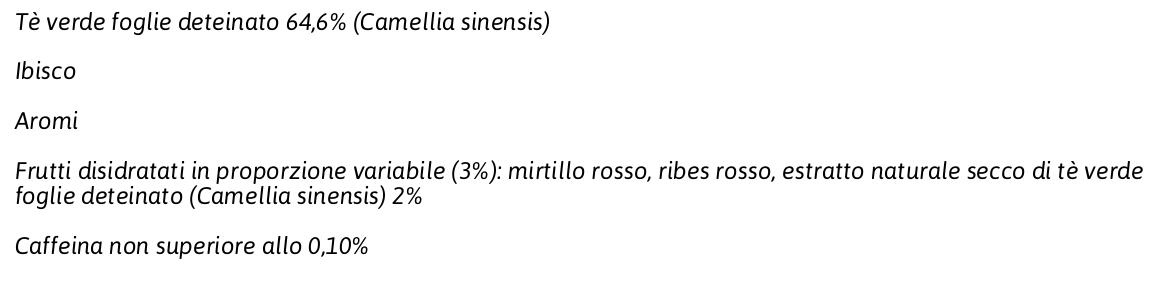 Thé Infré Verde Deteinato con Mirtillo e Ribes Rosso 23 Filtri