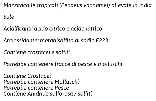 Coda di Mazzancolla Tropicale Precotta 41/50 con Guscio Pf