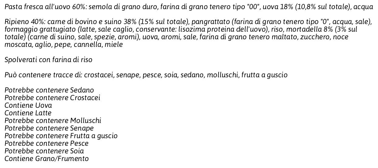 la Sorgente Fresche Bontà Plin alla Carne