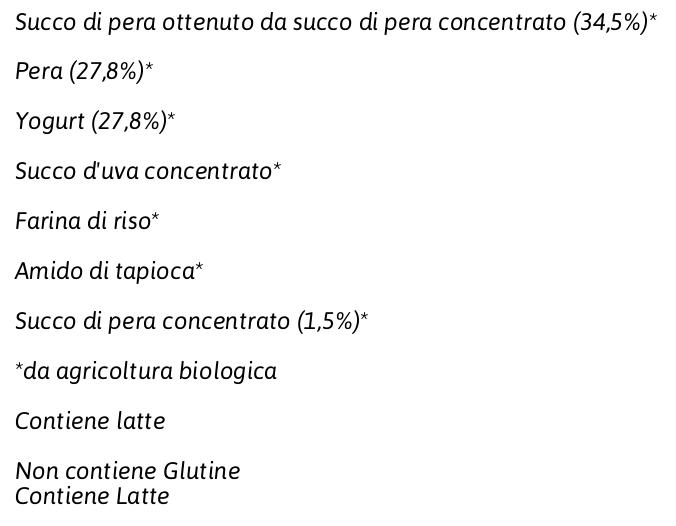 Humana Merenda Biologica Pera e Yogurt