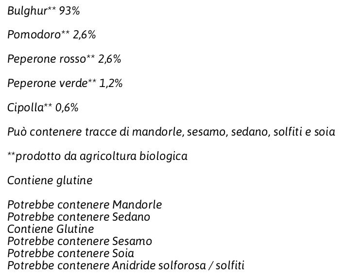 Nuova Terra Inconfondibili Bulghur con Verdure