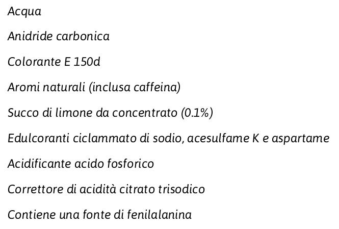 Coca Cola Zero Lemon Bottiglia di Plastica