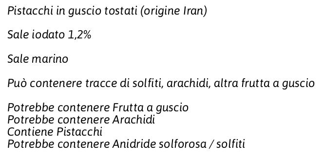 Pistacchi in Guscio Tostati con Sale Iodato