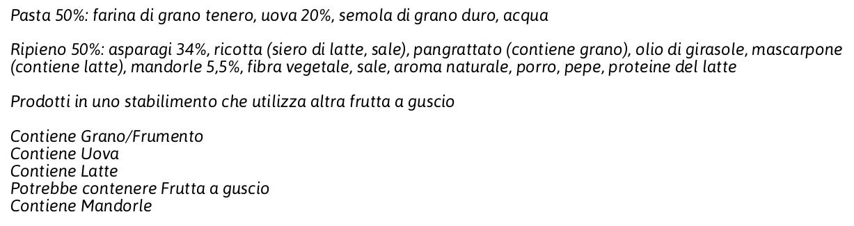 Fini I Granripieni Ravioli Asparagi e Mandorle