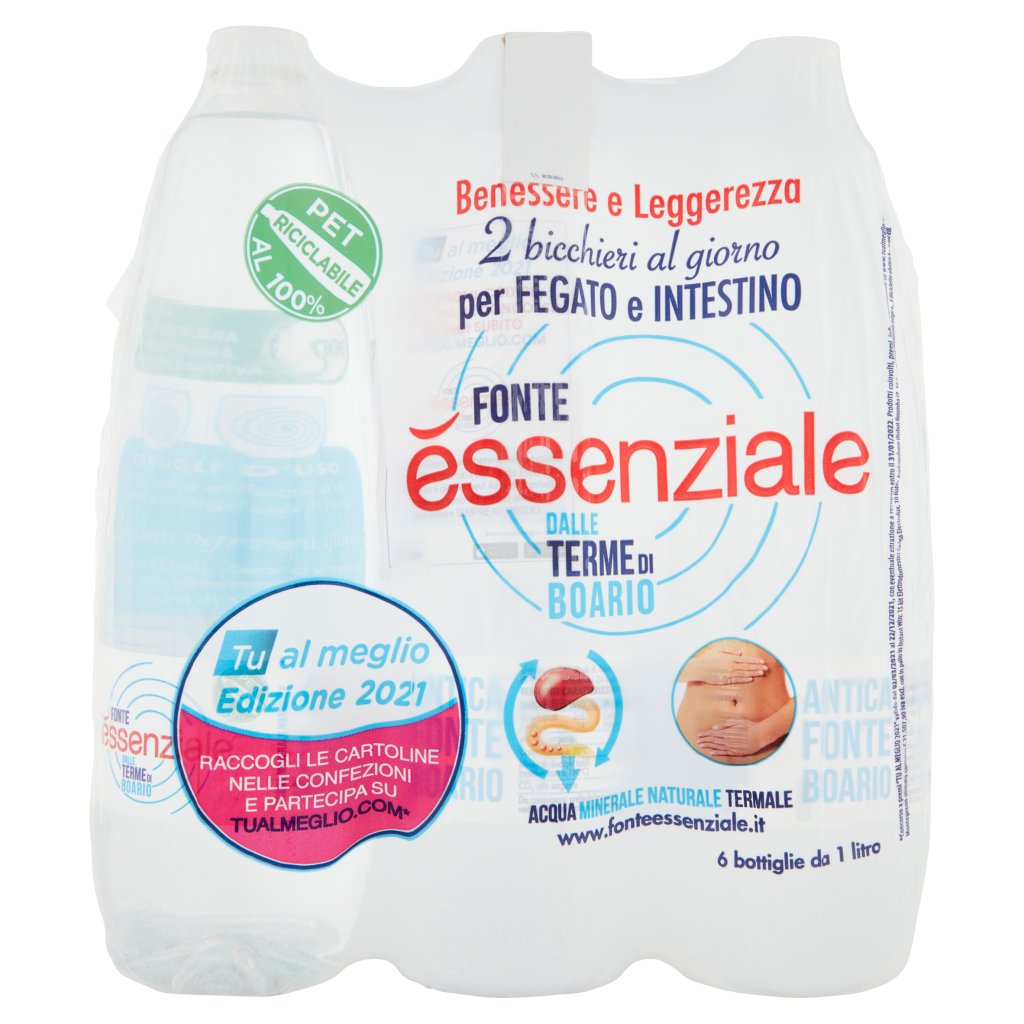 Fonte Essenziale Acqua Minerale Naturale Termale 6 x 1 l Everli Fonte Essenziale Acqua Minerale Naturale Termale 6 x 1 l Everli
