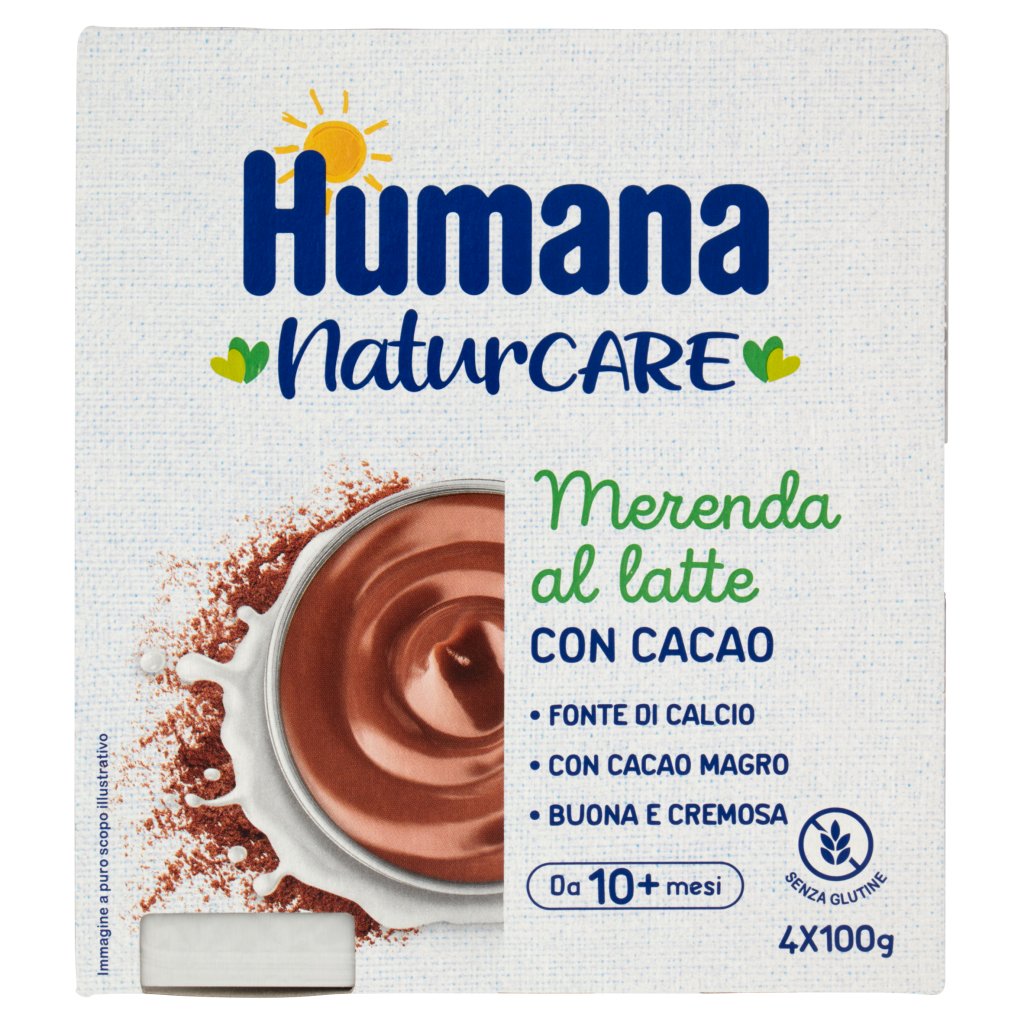 Humana Naturcare Merenda al Latte con Cacao 4 x 100 g