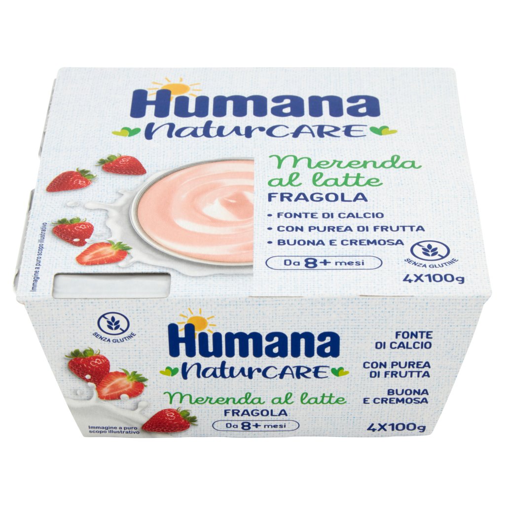 Humana Naturcare Merenda al Latte Fragola 4 x 100 g