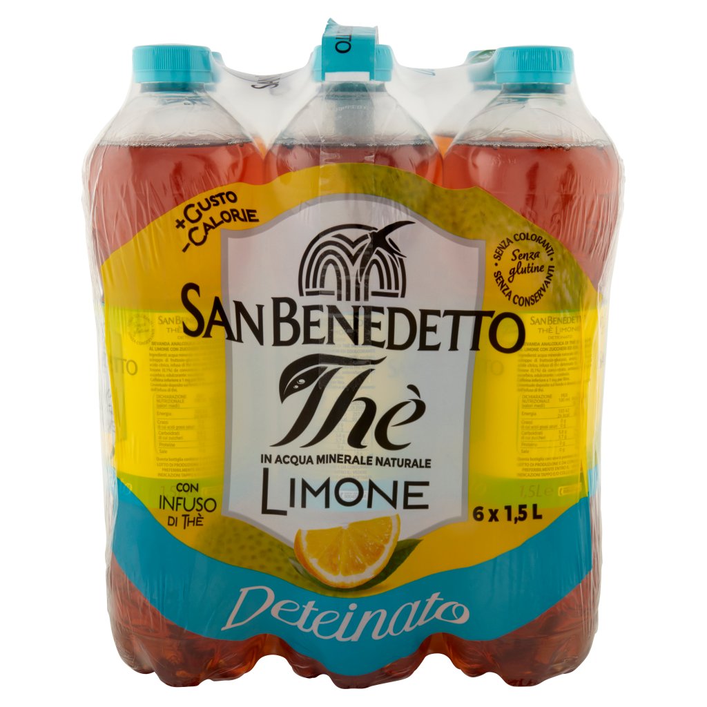 San Benedetto Thè Limone Deteinato 1,5 l Fardello x 6