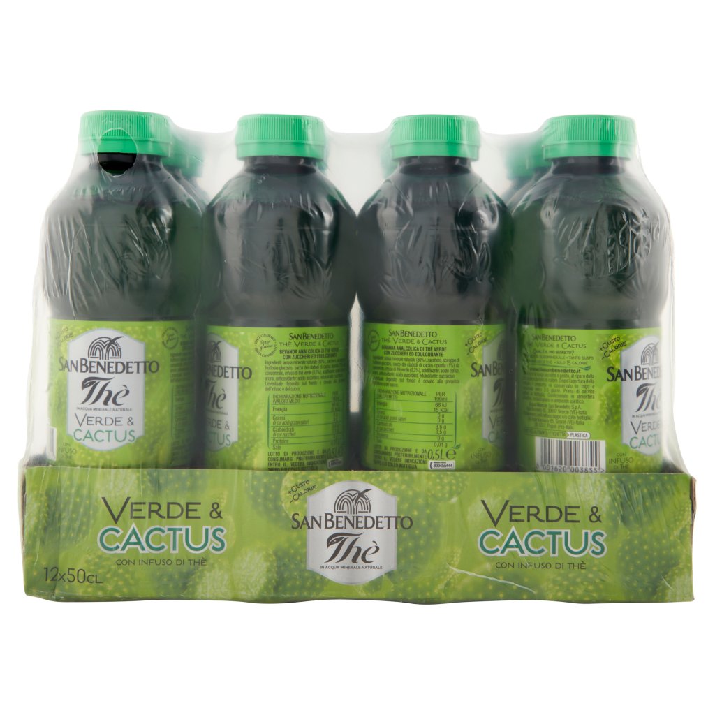 San Benedetto Thè Verde & Cactus 0,5 l Vassoio x 12