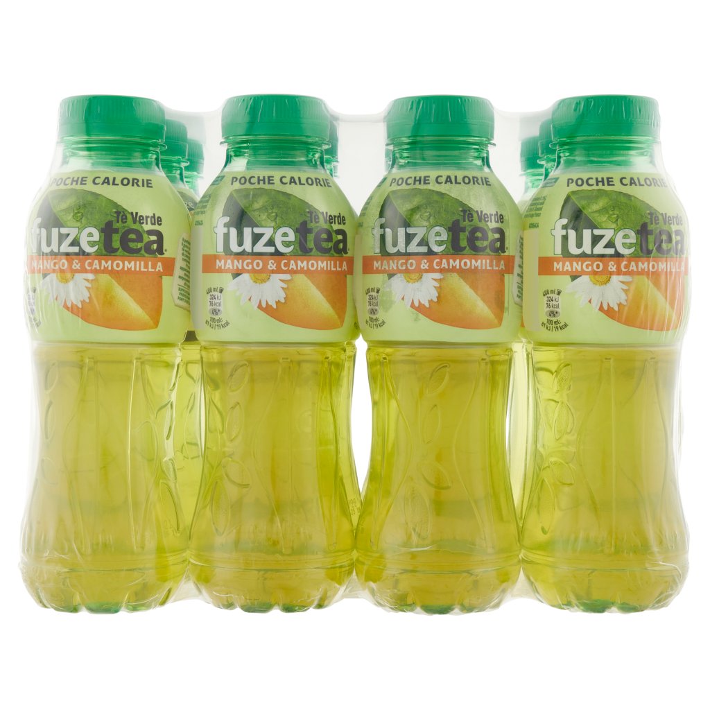 Fuze Tea Fuze Tea al Tè Verde, Tè Verde Mango e Camomilla 400 Ml x 12 (Pet)