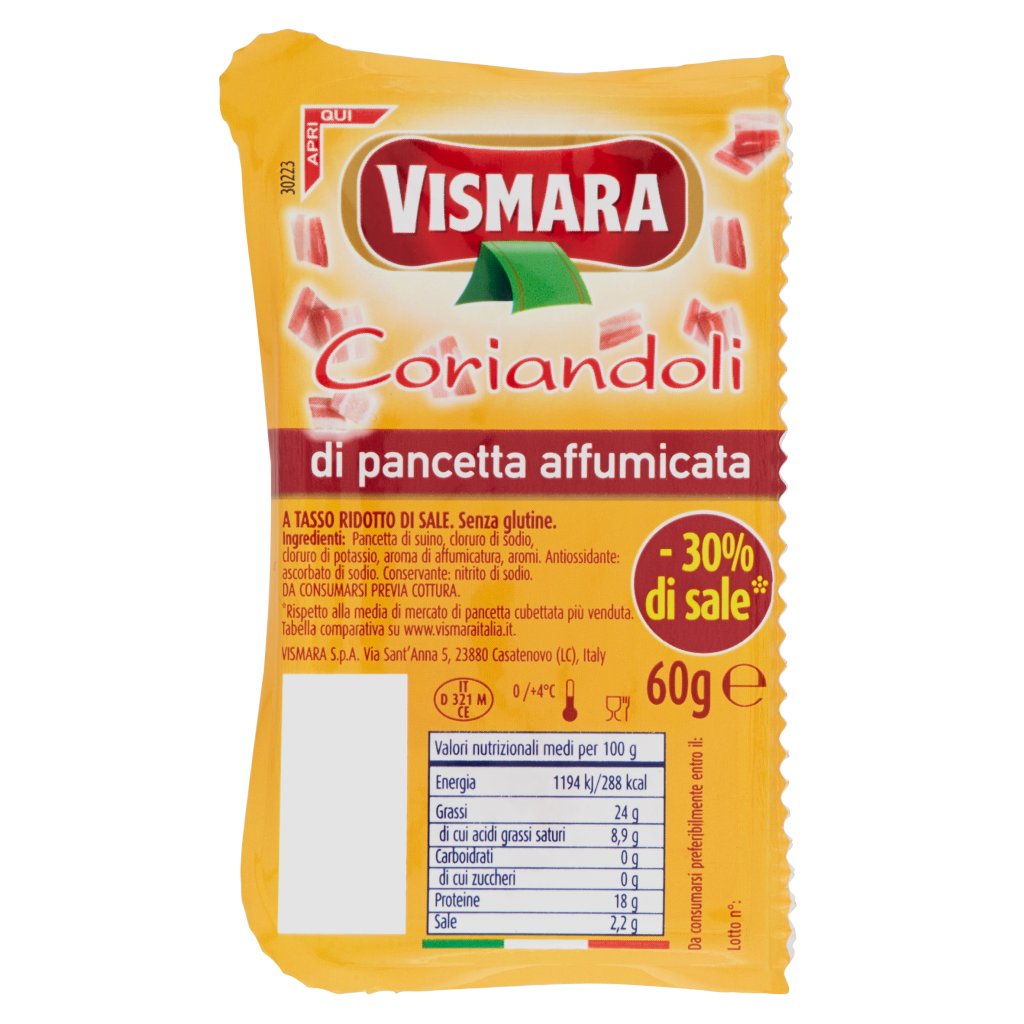 Vismara Coriandoli di Pancetta Affumicata -30% di Sale*