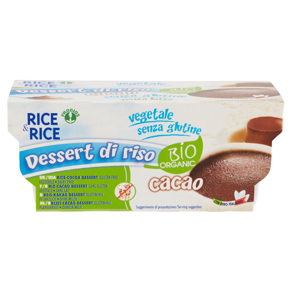 Probios Rice & Rice Dessert di Riso Cacao 2 x 100 g
