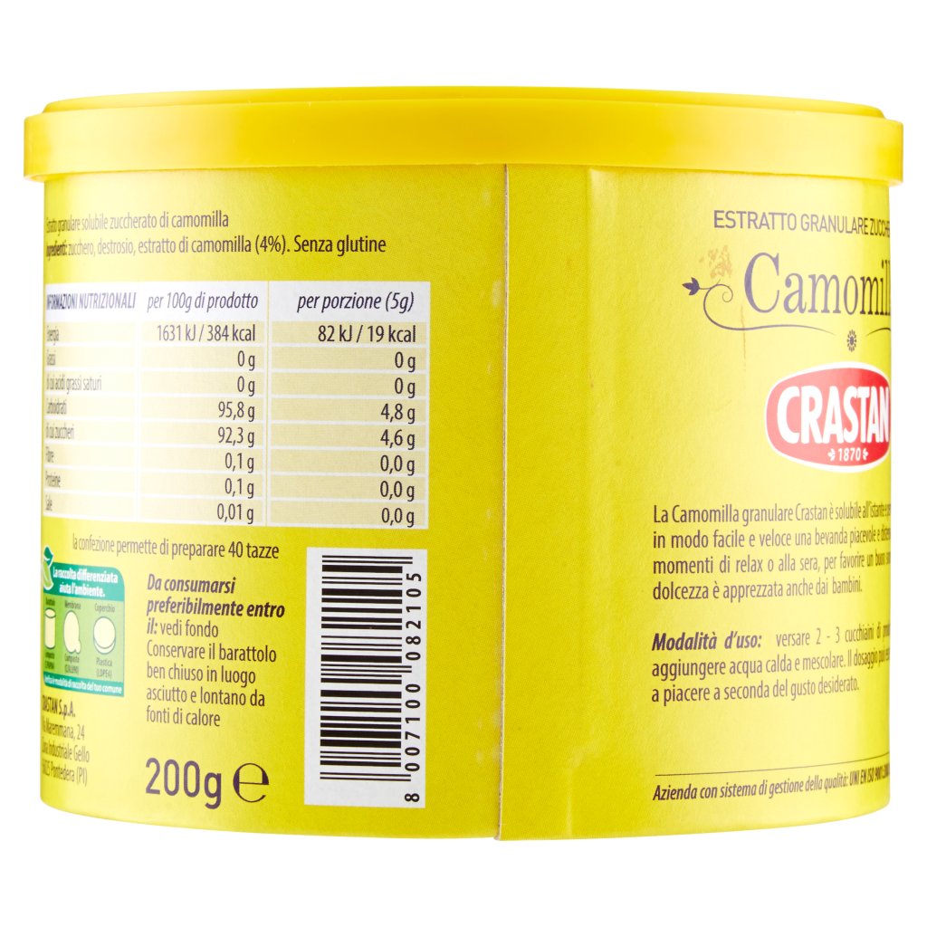 Crastan Estratto Granulare Zuccherato di Camomilla