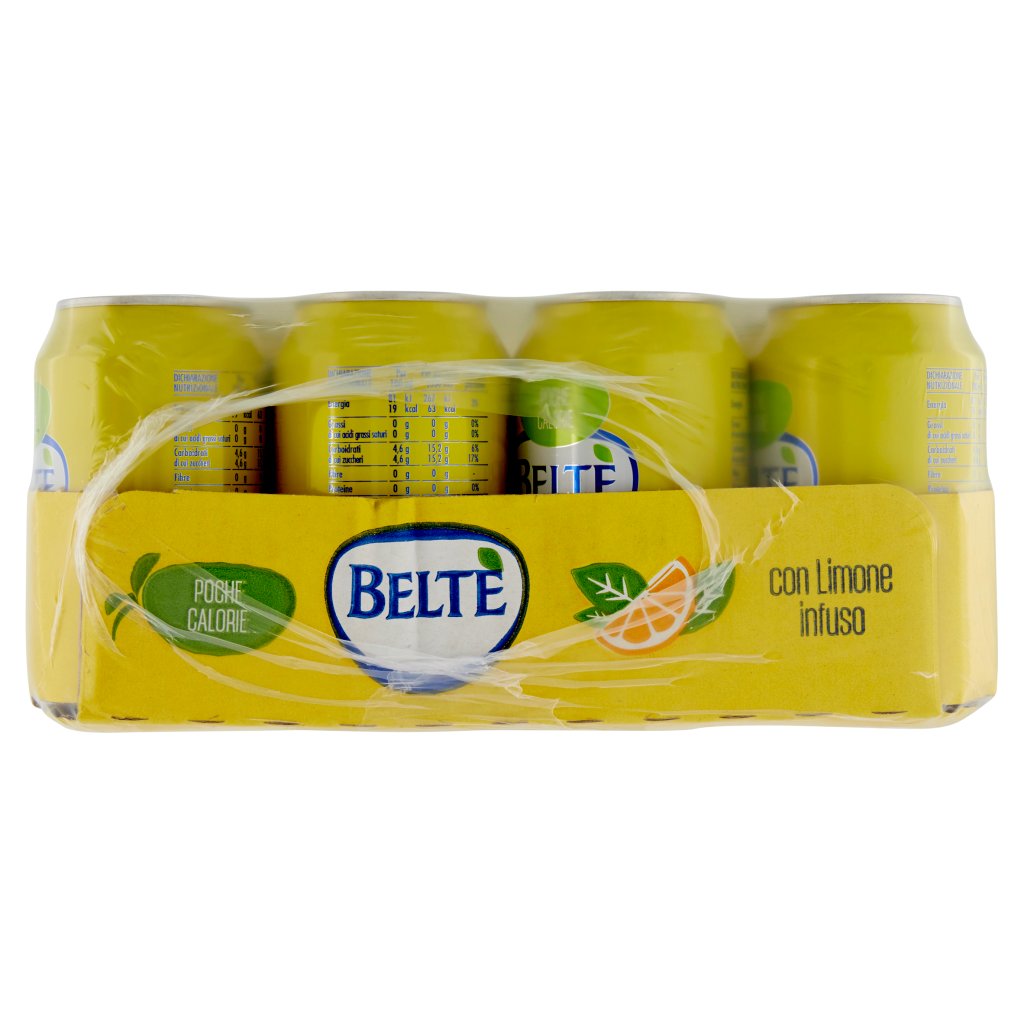 Belte' , Bevanda Analcolica di Thè in Acqua Minerale Naturale con Limone Infuso 33cl x 24, Lattina