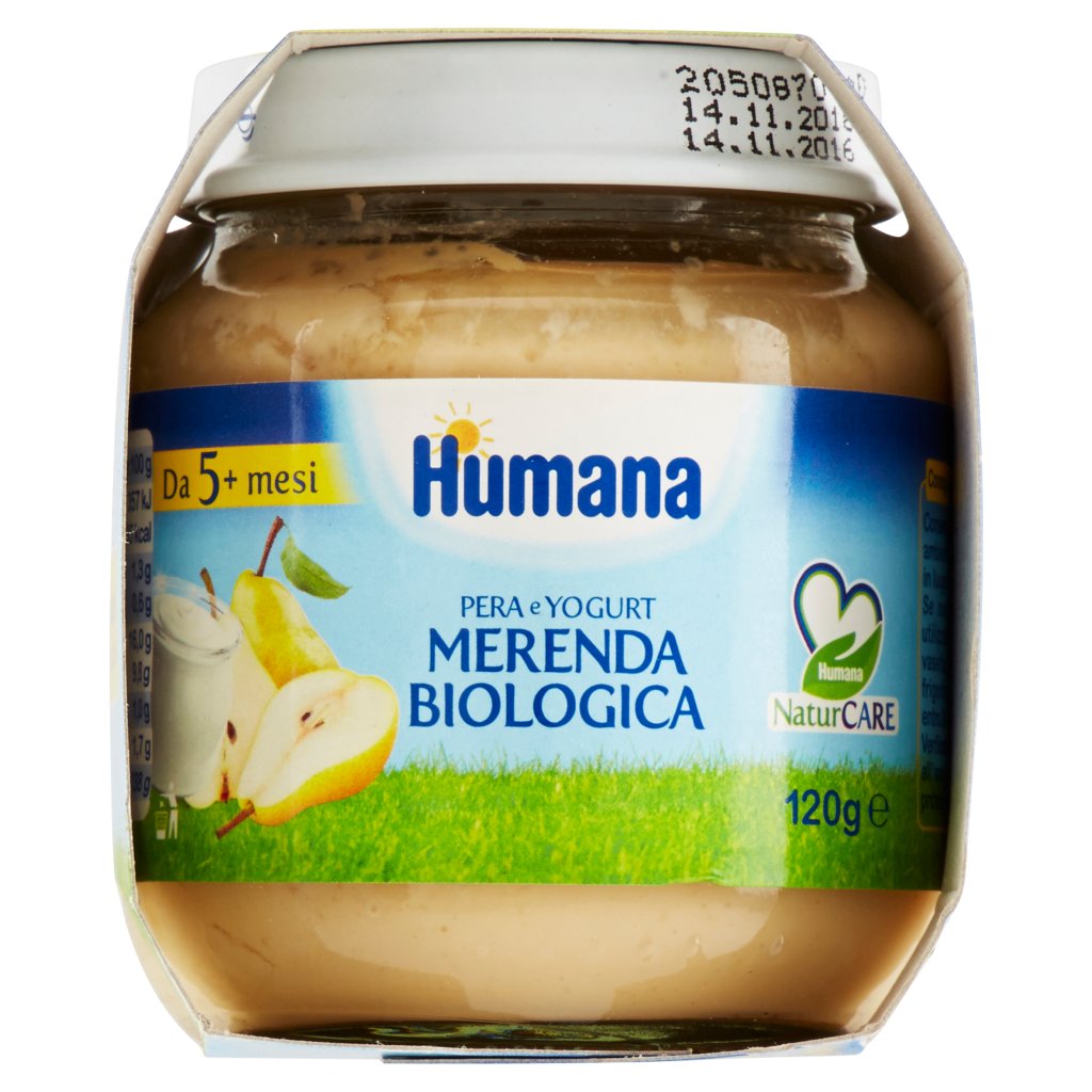 Humana Merenda Biologica Pera e Yogurt
