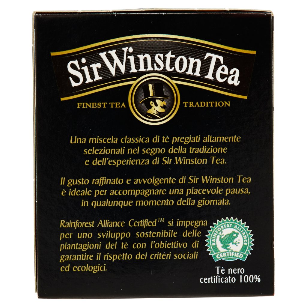 Sir Winston Tea Naturalmente Dolce Earl Grey Tè Nero 20 Bustine