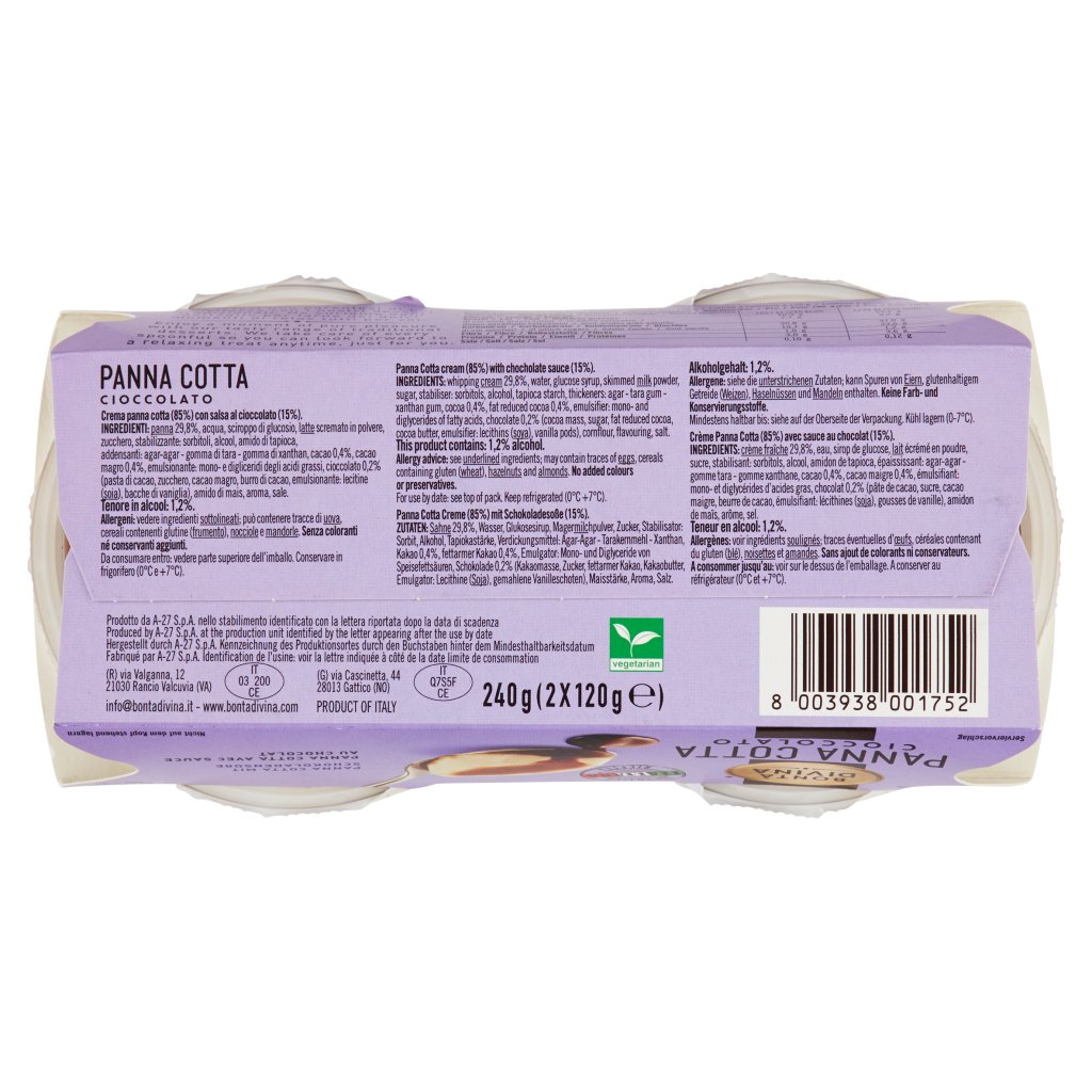 Bontà Divina Panna Cotta Cioccolato 2 x 120 g