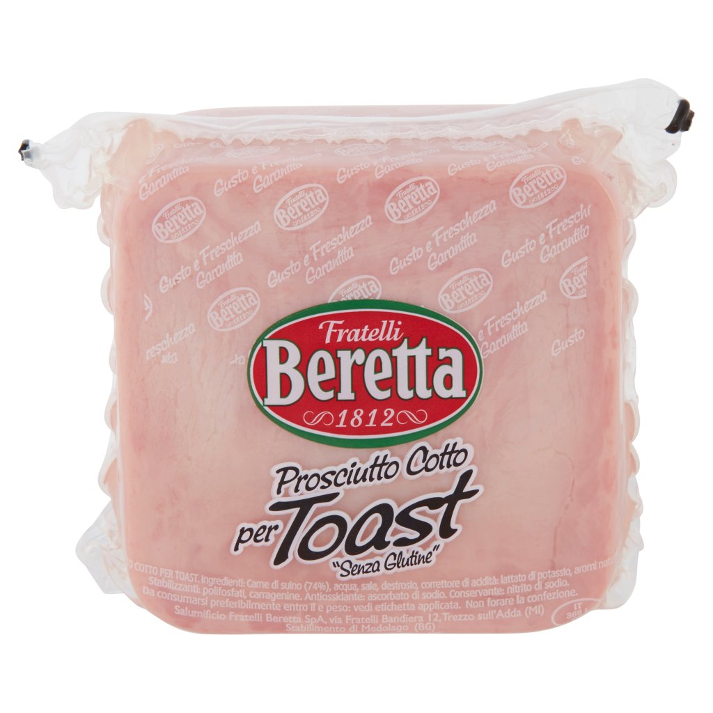 Fratelli Beretta Prosciutto Cotto per Toast "senza Glutine" 0,400 Kg