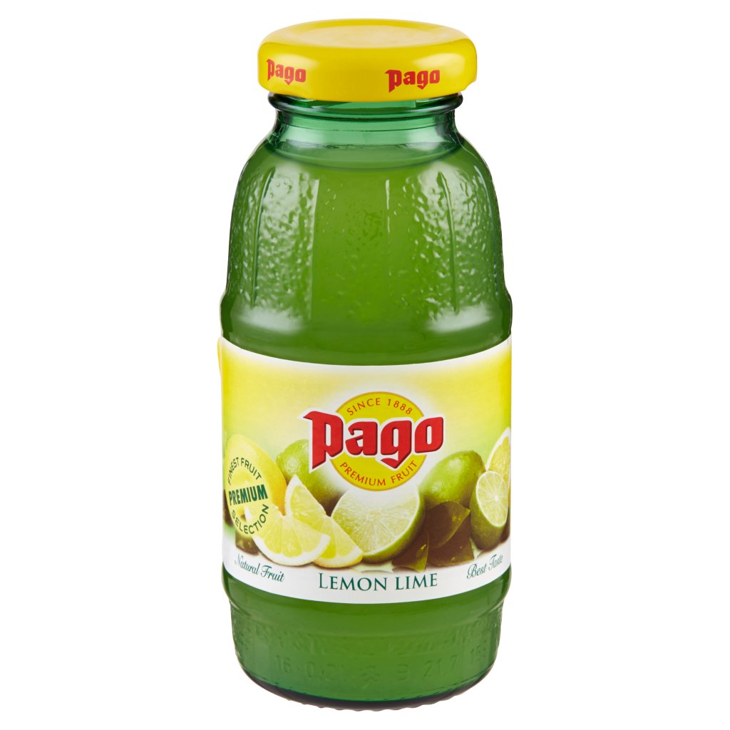 Pago Succo di Frutta, Limone - Lime, Bottiglia Vetro Monodose 20 Cl