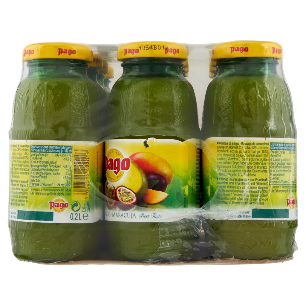 Pago Succo di Frutta, Mango Nettare, Bottiglia Vetro Monodose 