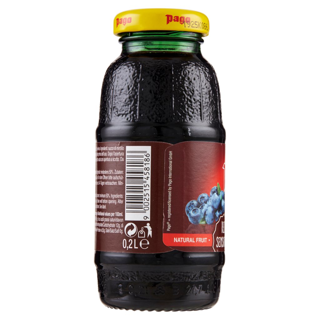 Pago Succo di Frutta, Mirtillo Nettare, Bottiglia Vetro Monodose 20 Cl Supermercato24