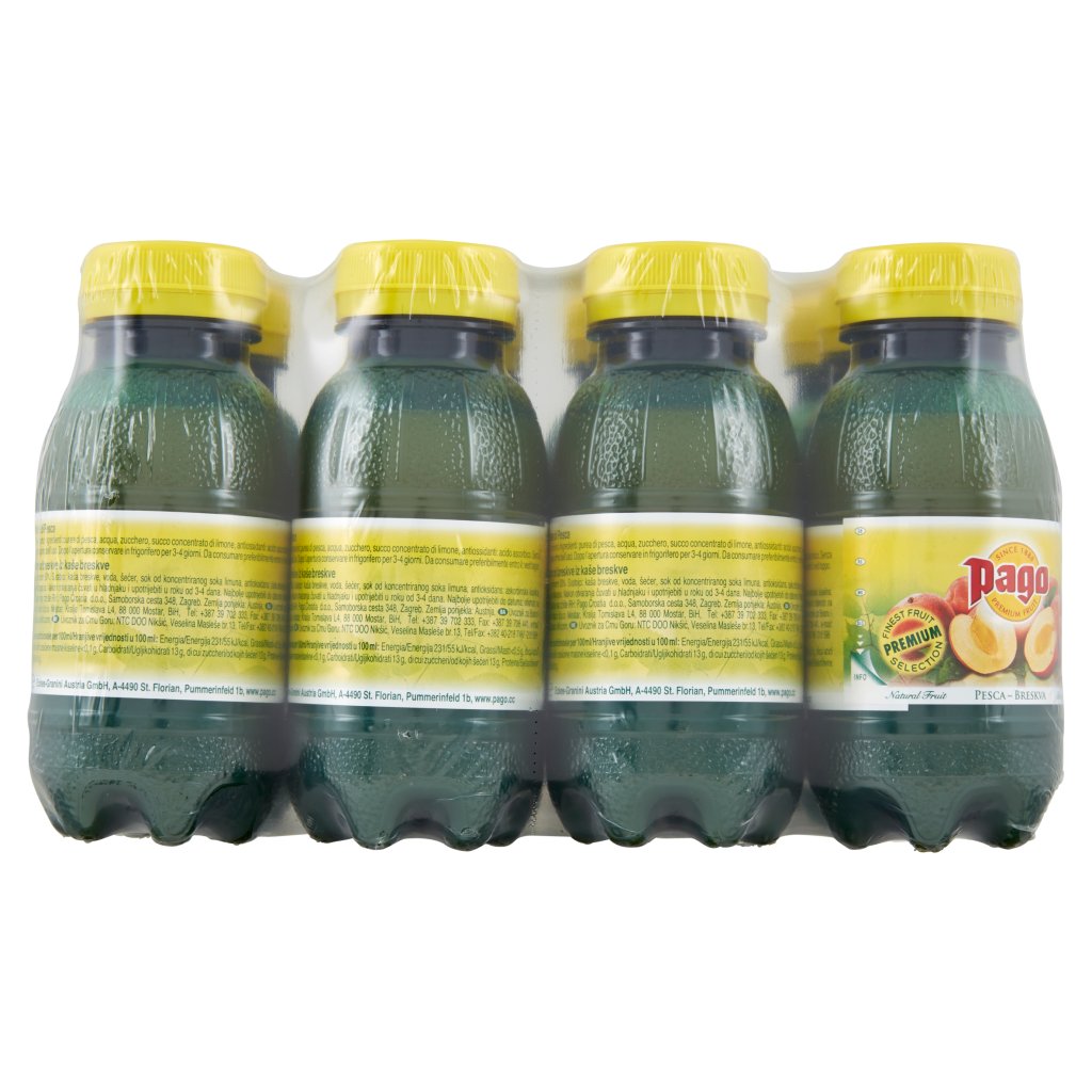 Pago Succo di Frutta, Pesca Nettare, Bottiglia Pet Monodose 20 Cl x 12