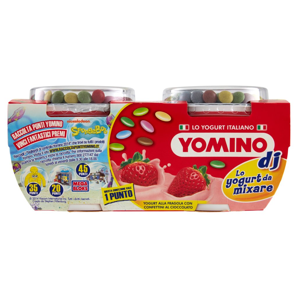 Yomino Dj Yogurt alla Fragola con Confettini al Cioccolato 2 x 100 g