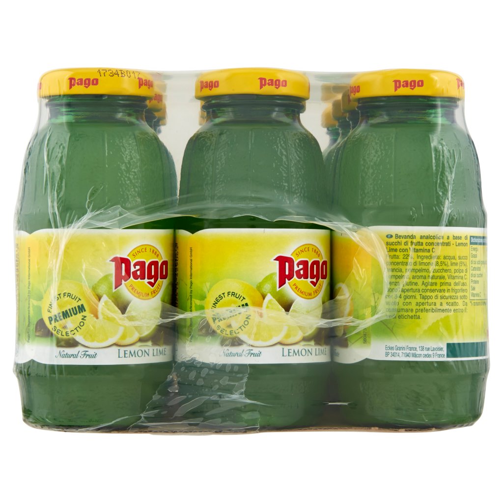 Pago Succo di Frutta, Limone - Lime, Bottiglia Vetro Monodose