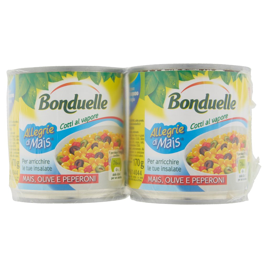 Bonduelle Allegrie di Mais Mais, Olive e Peperoni 2 x 170 g