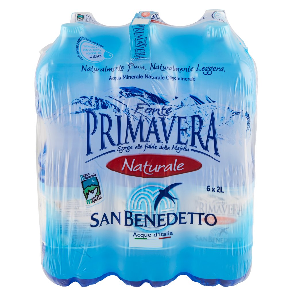 San Benedetto Acqua Minerale Naturale Oligominerale Fonte Primavera 6 x 2 l