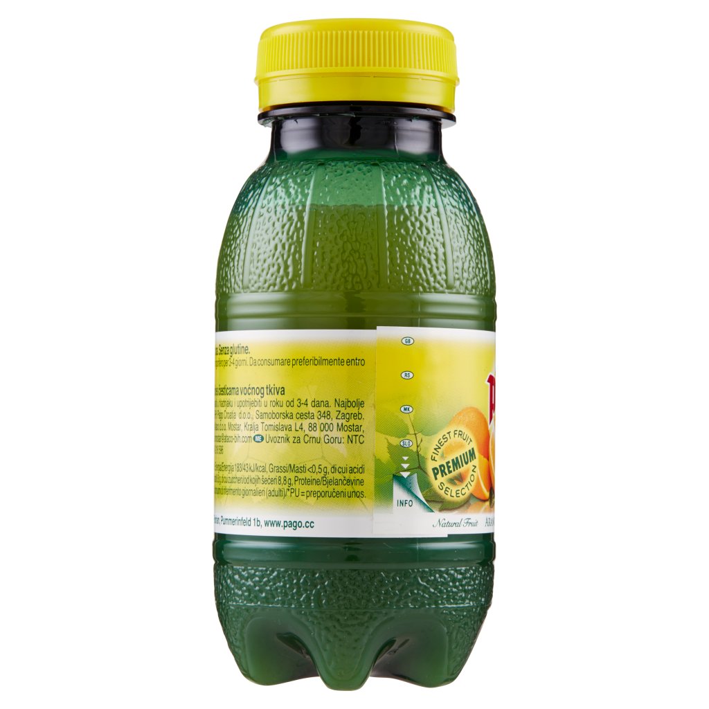 Pago Succo di Frutta, Arancia 100% Bottiglia Pet Monodose 20 Cl