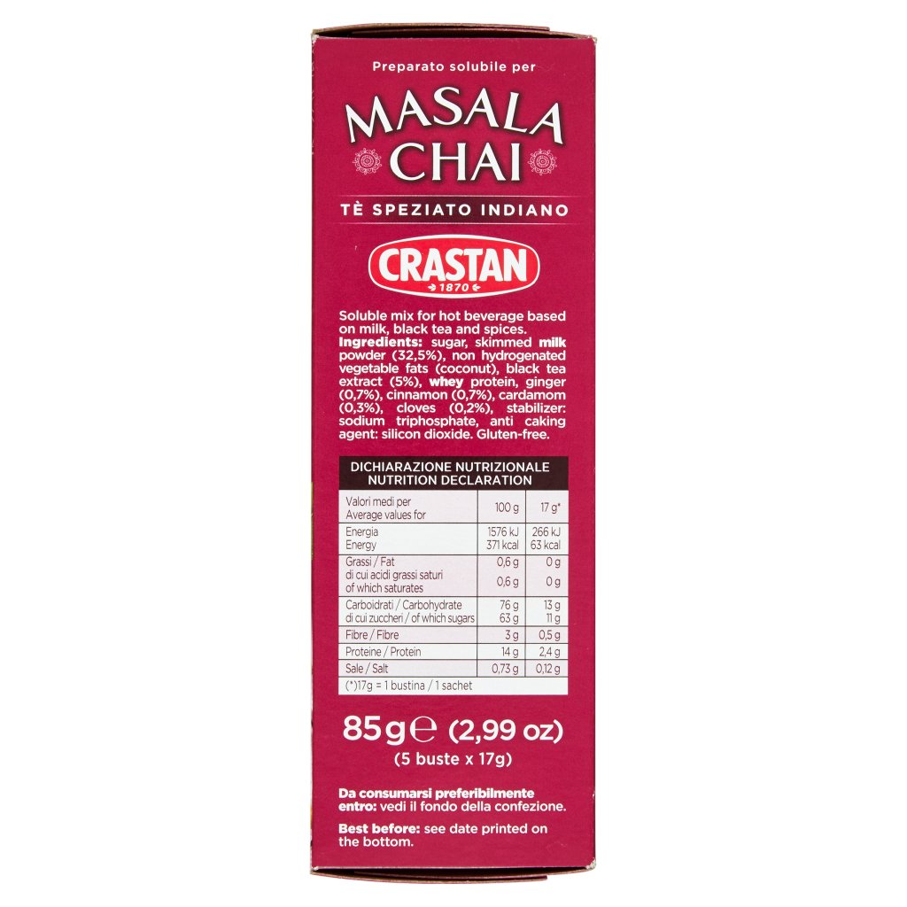 Crastan Preparato Solubile per Masala Chai Tè Speziato Indiano