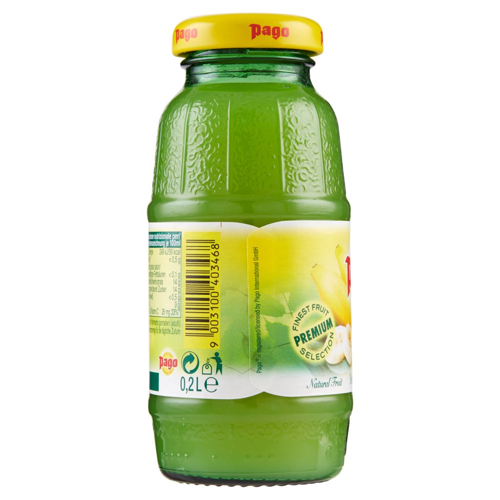 Pago Succo di Frutta, Banana Nettare, Bottiglia Vetro Monodose 20 Cl