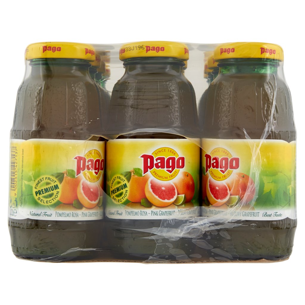 Pago Succo di Frutta, Pompelmo Rosa, Bottiglia Vetro Monodose