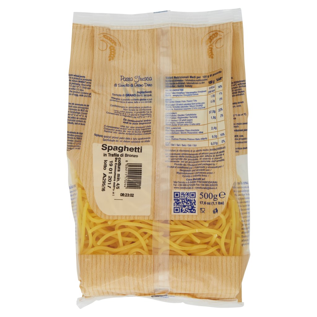 Casa Buratti Pasta Fresca di Semola di Grano Duro Spaghetti