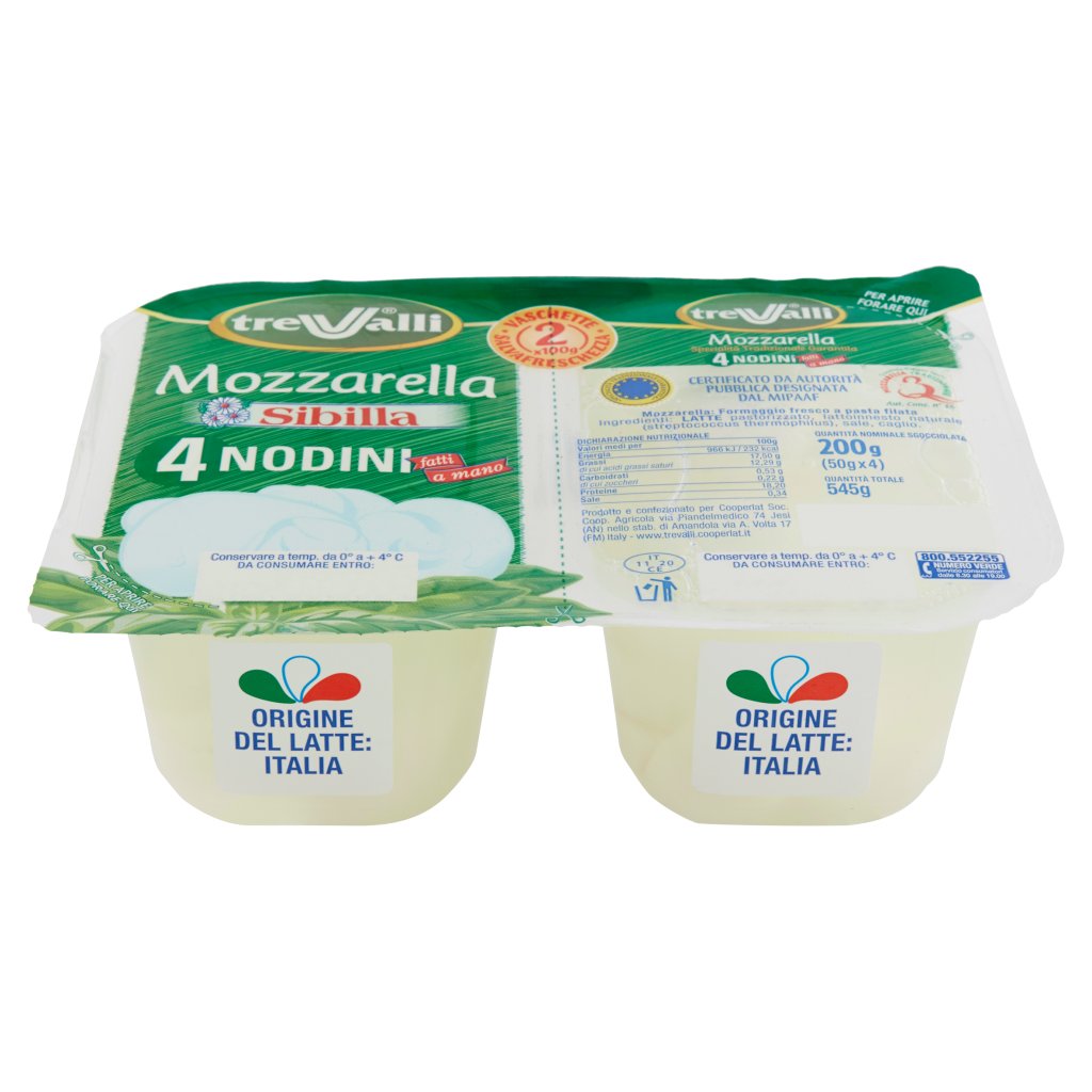 Sibilla Mozzarella 4 Nodini Fatti a Mano 4 x 50 g