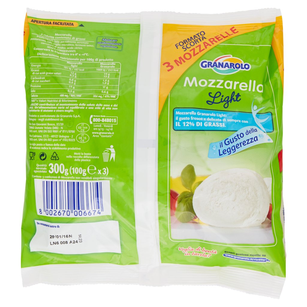 Granarolo Mozzarella Light 3 x 100 g