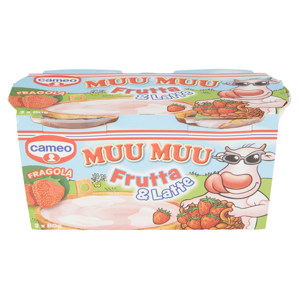 cameo Muu Muu Frutta&latte Fragola 2x80 g