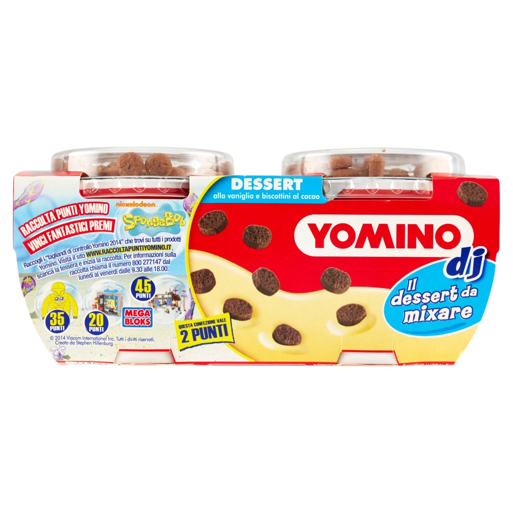 Yomino Dj Dessert alla Vaniglia e Biscottini al Cacao 2 x 100 g