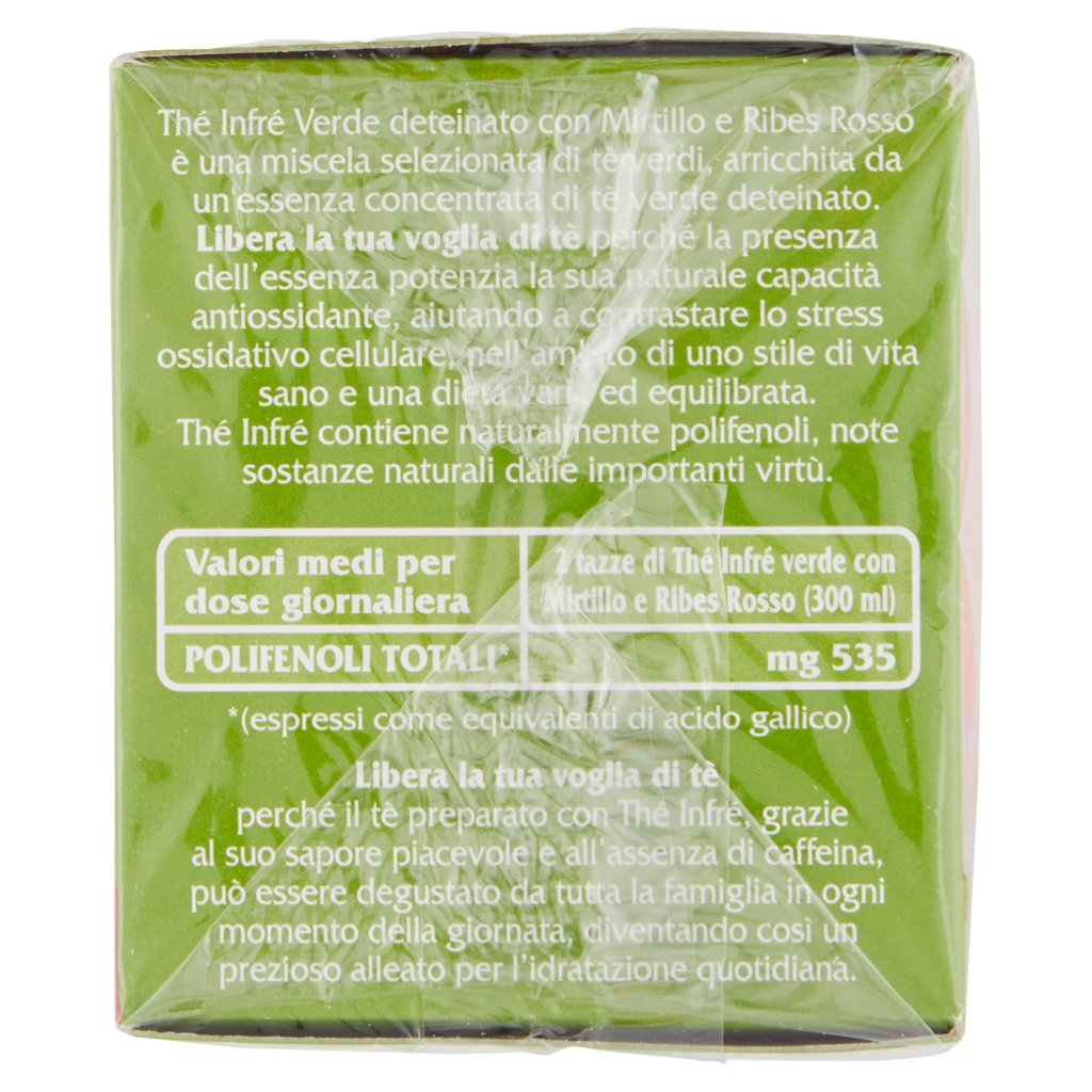 Thé Infré Verde Deteinato con Mirtillo e Ribes Rosso 23 Filtri