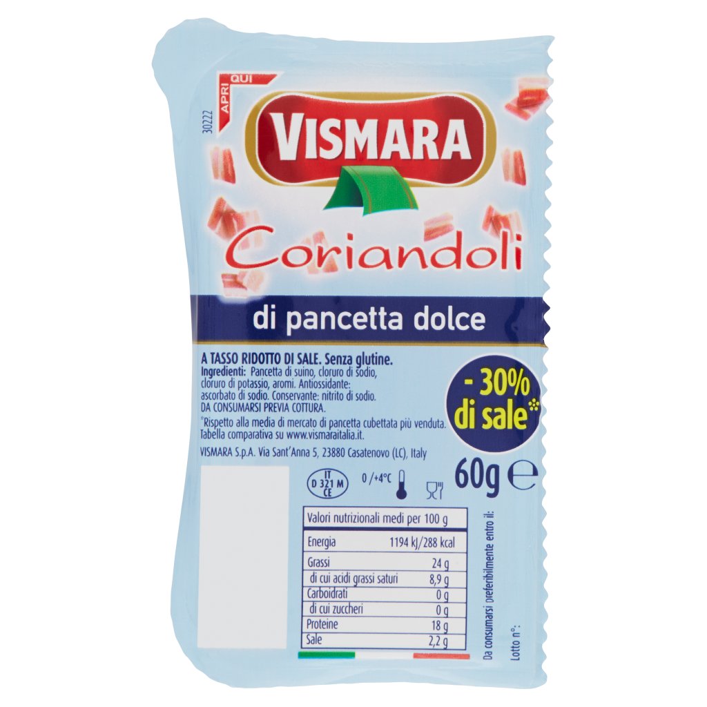 Vismara Coriandoli di Pancetta Dolce -30% di Sale*