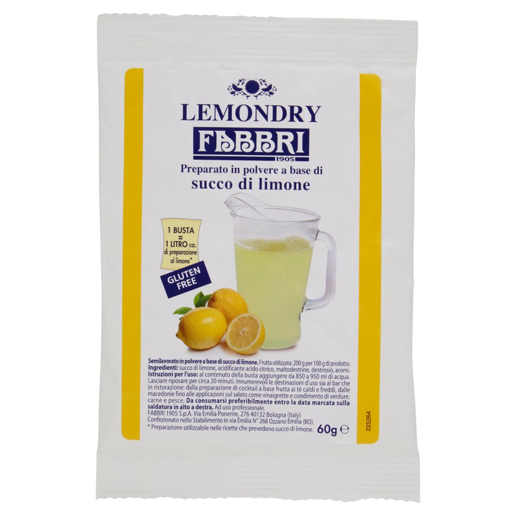 Fabbri Lemondry Preparato in Polvere a Base di Succo di Limone 60 g