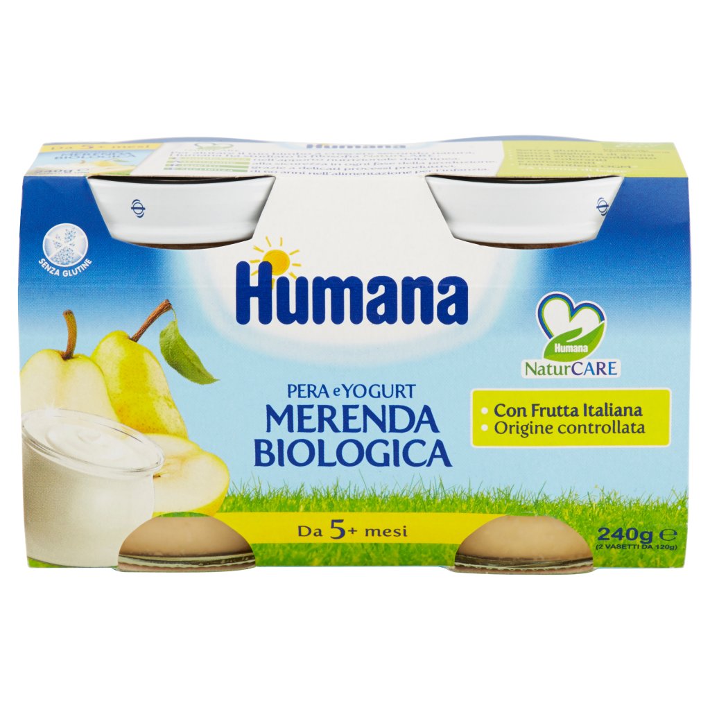 Humana Merenda Biologica Pera e Yogurt