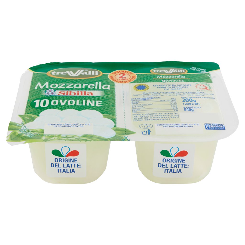Sibilla Mozzarella 10 Ovoline 10 x 20 g