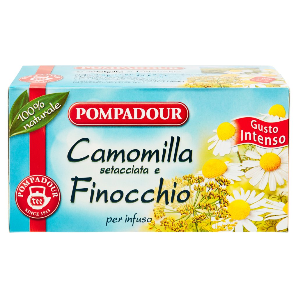 Pompadour Camomilla Setacciata e Finocchio per Infuso 18 Bustine 39,6 g